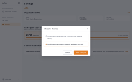 Set Interactive Journal. Library Visibility - Atlas Digital Platform